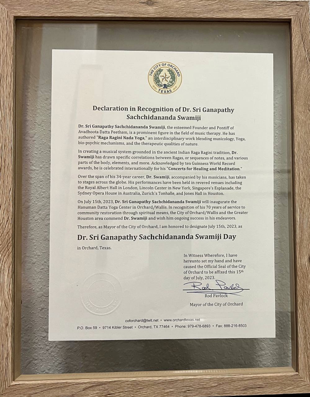 Houston · Jul 2023 · Honor
